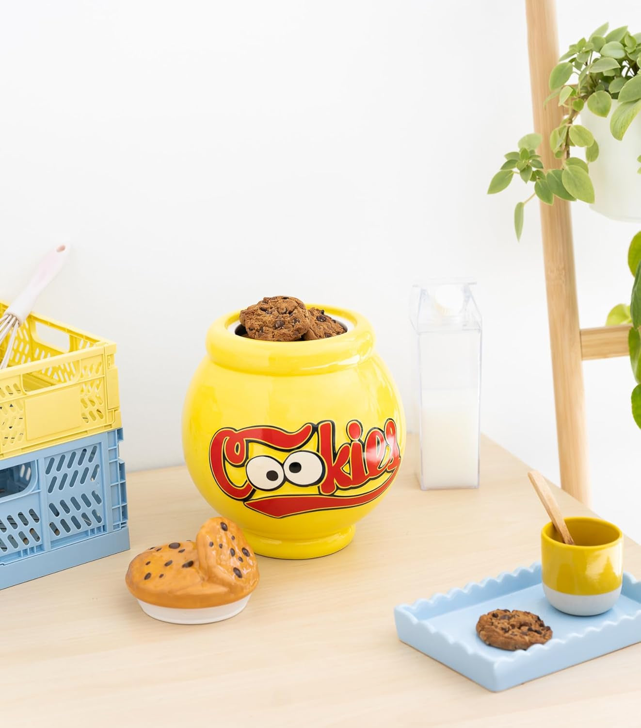 Grupo Erik Tarro de Cerámica para Galletas Barrio Sésamo El Monstruo de las Galletas - Tarro para Galletas con Tapa Grande 21,0 x 27,0 x 22,0 cm Tarro con Tapa Mercancía Oficial de Barrio Sésamo Cajas para Conservar Alimentos Naty Shop