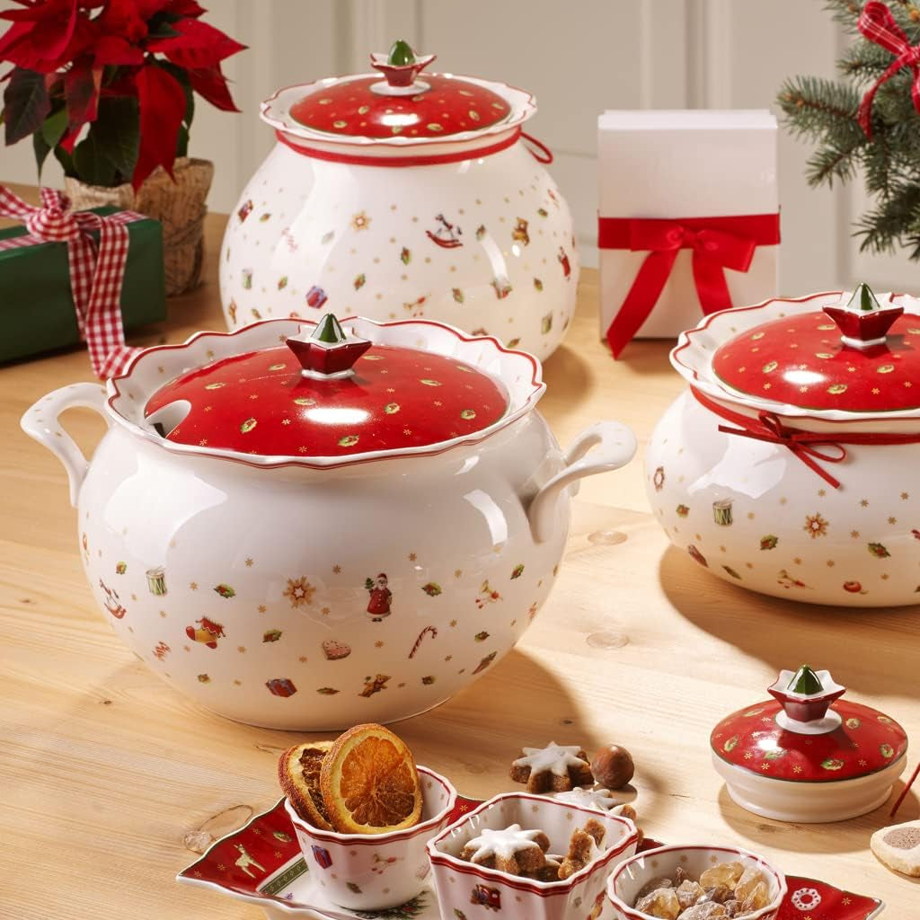 Villeroy & Boch Toy's Delight Terrina, 3 litros, porcelana premium, blanco/rojo