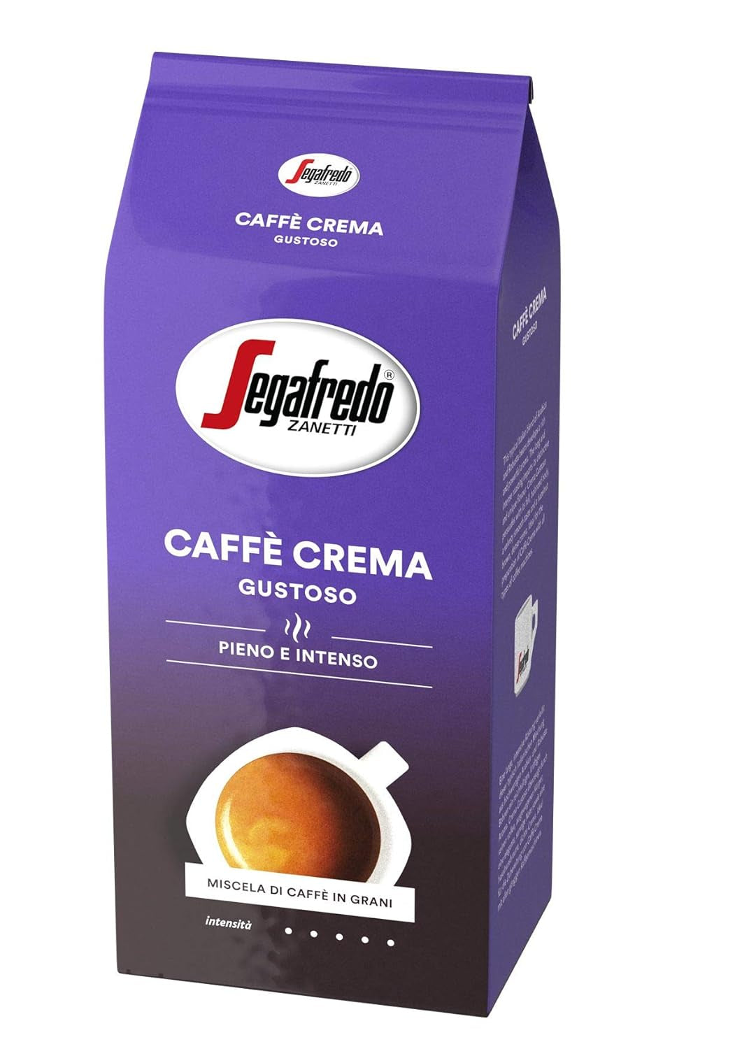 Segafredo Zanetti Caffè Crema Gustoso - Grano Entero (Pack de 1 kg) - Apto para Caffè Crema - Café en grano de tostado largo y oscuro, sabor pleno e intenso (Pack de 2)