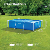 Intex 28271NP - Piscina elevada rectangular con estructura, 2282 L, acero y PVC, azul, 260x160x65 cm