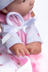 JC Toys La Baby Juego de muñecas bebé caucásicas - Muñeca de 28 cm, suave y lavable, conjunto rosa desmontable con gorro, manta y chupete, para muñecas de 12 meses en adelante Naty Shop