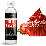 Color alimentario en gel – Color alimentario en gel altamente concentrado para pasteles, hornear, huevos de Pascua, bebidas – Color alimentario sin azúcar para fondant, glaseado, limo, decoración de pasteles (terciopelo rojo, 150 g)