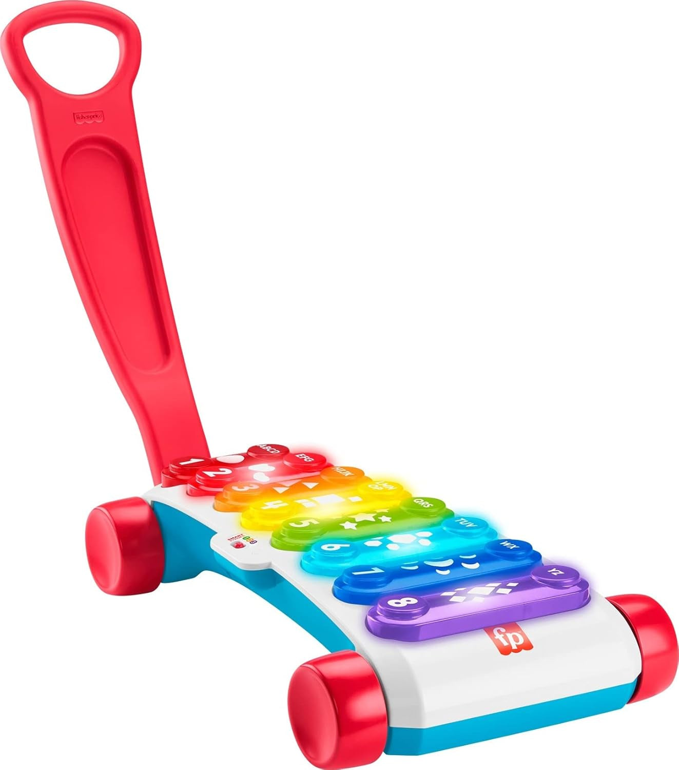 Fisher-Price Xilófono Gigante Iluminado - Instrumento Musical Electrónico para Arrastrar con Contenidos de Aprendizaje Canciones, para Bebés, Niños Pequeños a Partir de 9 Meses, Multicolor, Versión: Francés, HJK40 Toys Bebe Naty Shop Reino Unido-Inglés