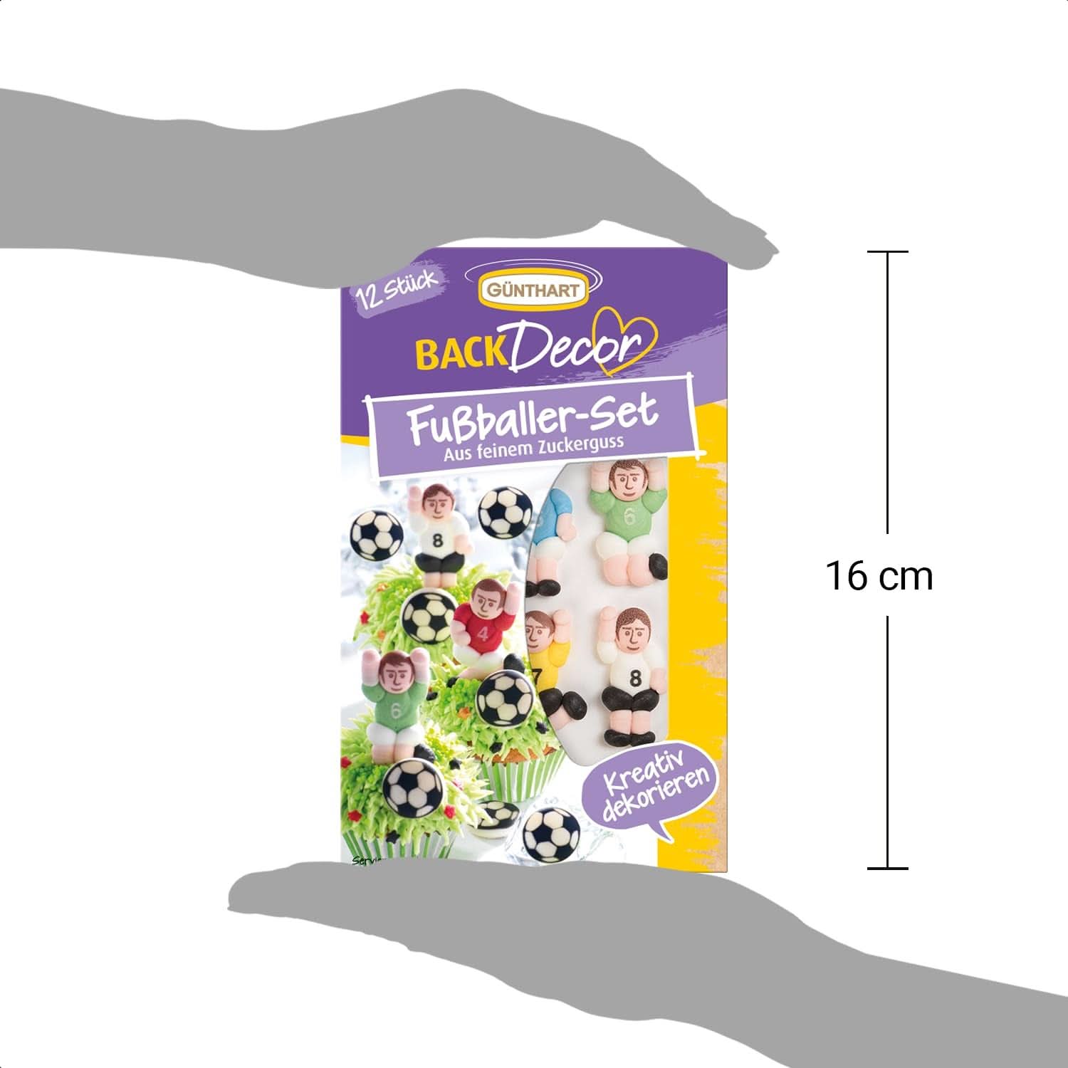 Günthart Backdecor 12 Jugadores y balones de fútbol de azúcar, 21 gramos Naty Shop