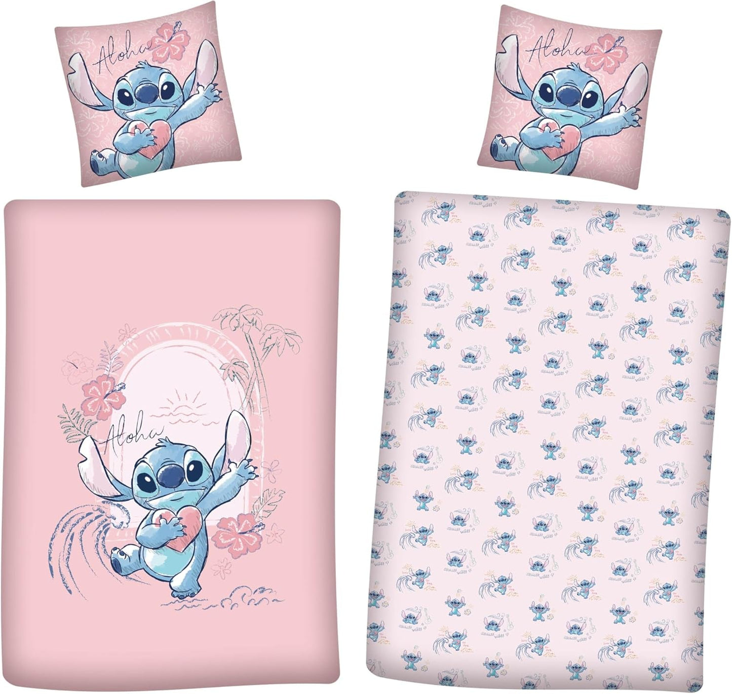 Juego de Sábanas Reversible Stitch Aloha Sábanas Niña 100% Algodón - Kids Naty Shop