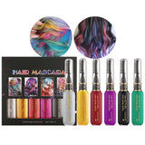 Tinte para el cabello instantáneo, 6 colores, máscara temporal para el cabello para niñas y mujeres, tiza para el cabello lavable, máscara para el cabello con arcoíris, tinte para el cabello para carnaval, Halloween, cosplay, fiesta, cumpleaños (A) Naty Shop Tinte para el cabello B 90 ml (1 paquete)