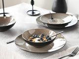 CreaTable, 24464, Serie Malmö Beige, Vajilla de 18 piezas para 6 personas, Juego de platos de gres, Apto para lavavajillas y microondas, Fabricación de calidad