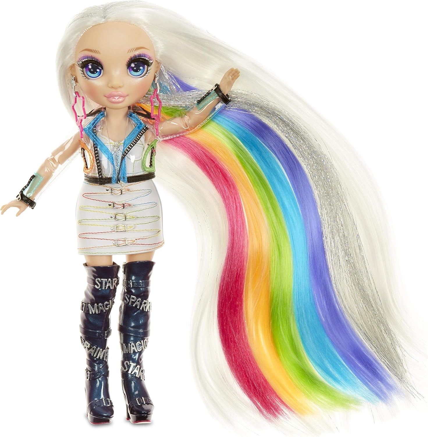 Rainbow High Hair Studio - Exclusivo juego de muñeca Amaya Raine con pelo largo para peinar - Incluye tiza lavable, cepillo para el pelo y accesorios - Regalo para niños a partir de 6 años