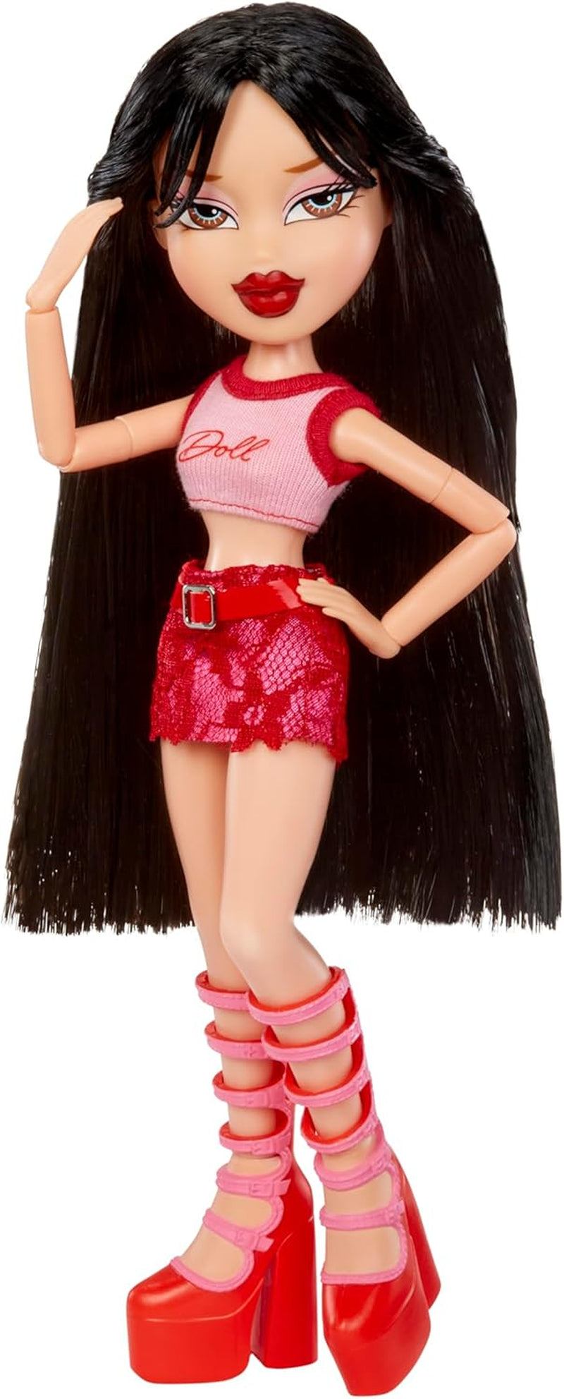 ¡Las Bratz van a salir! - Jade - 1 muñeca coleccionable con accesorios, ropa, bolso, gafas de sol y cepillo - Juguete para niños - A partir de 6 años, Rojo