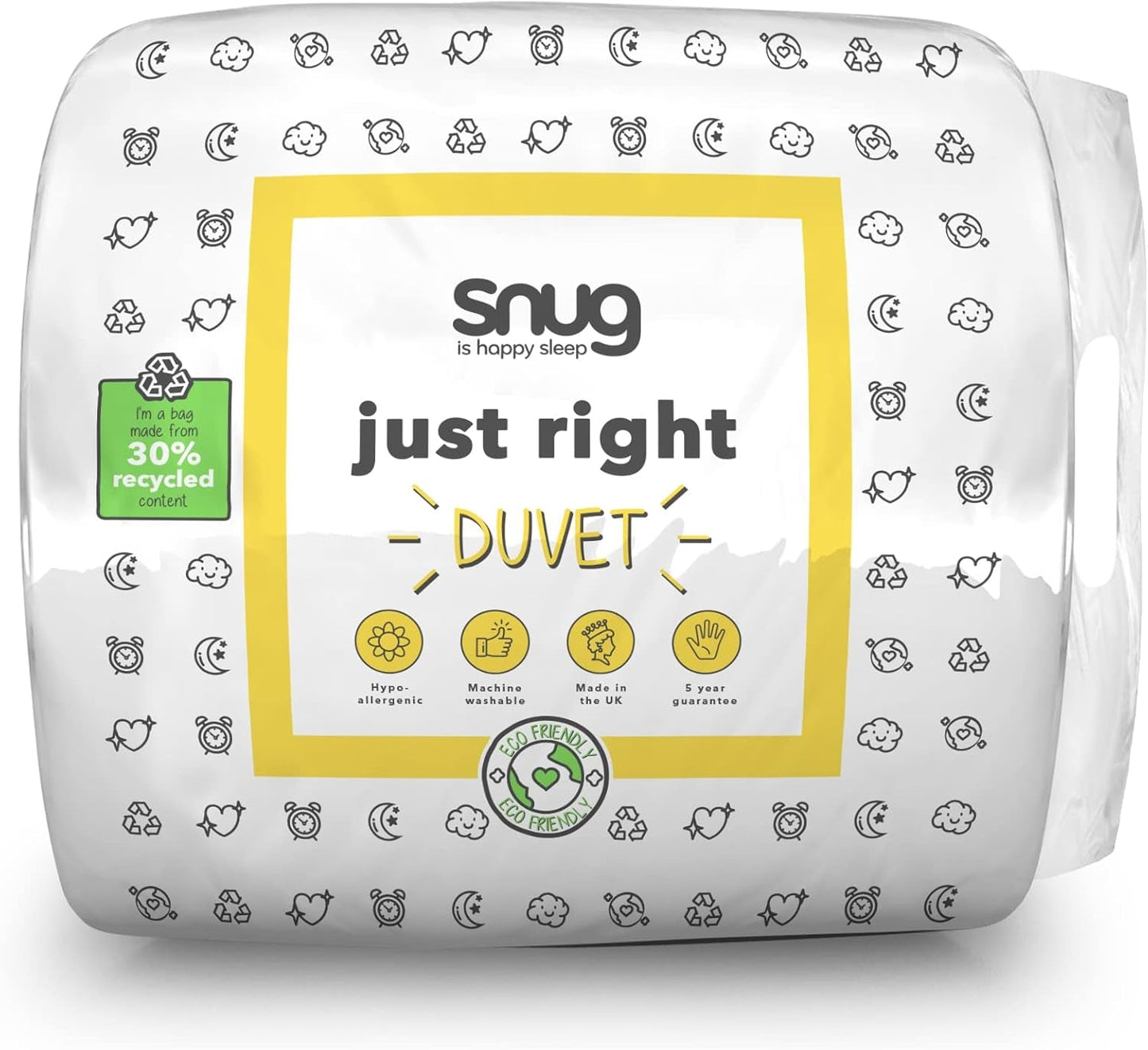 Just Right Snug Edredón, 10,5 tog, fibra hueca, blanco, cama de matrimonio Edredones y edredones Naty Shop Cama de matrimonio 10,5 Tog