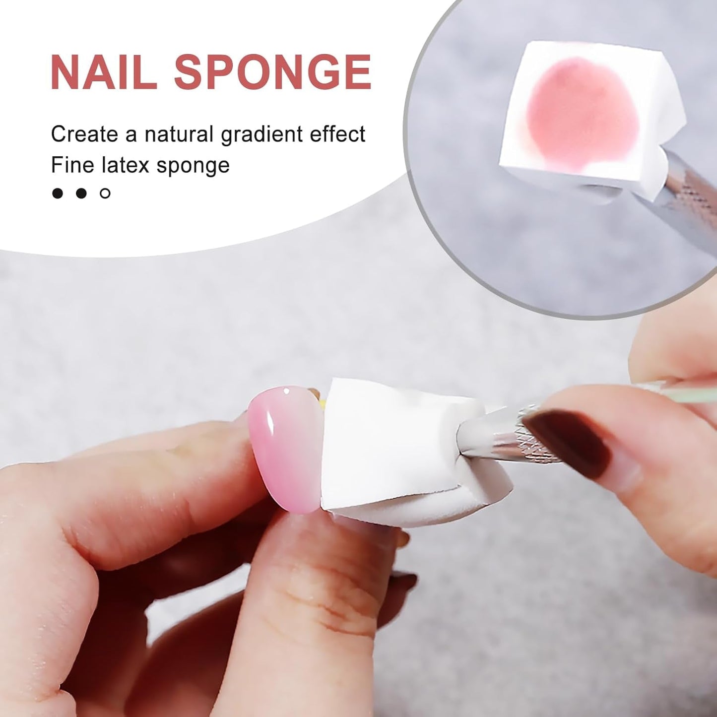 Qufiiry 200 piezas Nail Art Schwämme Mit Metallgreifer, Nagelkunst Schwammpinsel, Maniküre Zubehör Für Nägel, Um Eine Varavländ Von Gradient Nail Art Patterns para crear (blanco)