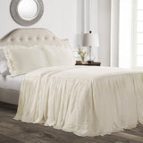 Lush Decor Colcha con falda con volantes, poliéster, blanco, cama doble Lush Decor Camas y mantas marfil H190,5 x W99,1 cm (1 paquete)