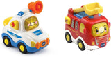 Vtech TUT TUT Baby Flitzer - Policía - Para 1-5 años & TUT TUT Baby Flitzer - Camión de bomberos - Coche de juguete con música, botón de luz, frases y sonidos interesantes - Para 1-5 años Bebe Toys Naty Shop Pack camión de bomberos Baby Flitzer