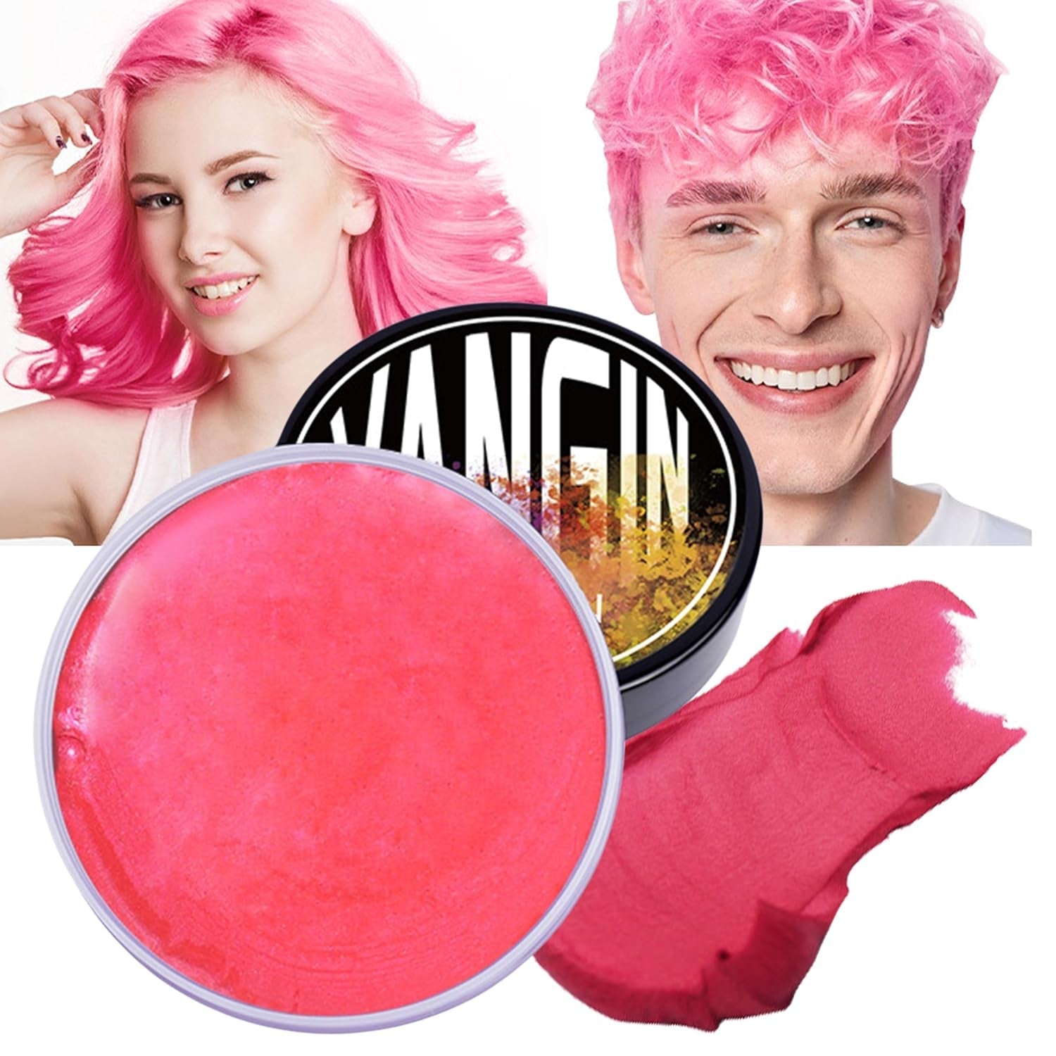 Tinte para el cabello temporal verde, tono de cabello para peinar para hombres y mujeres, pomada para el cabello natural, cera para tinte para el cabello para fiestas, cosplay y Halloween, Navidad, tinte para el cabello temporal en crema (100 g, verde) Naty Shop Tinte para el cabello rojo rosa 1 G (1 paquete)