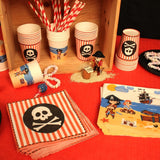 ARTS DE LA TABLE 20 servilletas de tela, 33 X 33 cm, 3 capas, bandera pirata