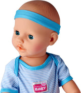 Simba 105030044 - Muñeco Recién Nacido - Niño, Muñeco Completo de Vinilo con Ojos para Dormir, Función para Beber y Mojar y Accesorios, 8 Piezas, 43cm, Muñeco Bebé, Edad 3+