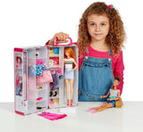 Theo Klein 5801 Barbie Armario con Barras y Compartimentos, Juguete a Partir de 3 años, Incluye Accesorios, Multicolor