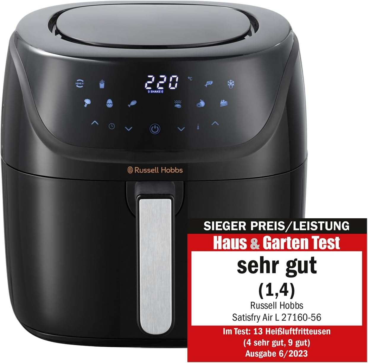 Russell Hobbs Air Fryer L 4L Rapid Airfryer, 7 funciones de cocción, 10 programas Electrodomésticos Naty Shop Heißluftfritteuse