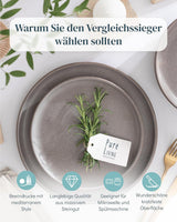 Vajilla de Gres para 12, 36 Piezas, Estilo Urbano, Alta Calidad, MUY BUENA PRUEBA, Vajilla de Gres - Juego de Cuenco y Plato - Vajilla para 12, Vajilla Pure Living en Gris-Marrón Mate