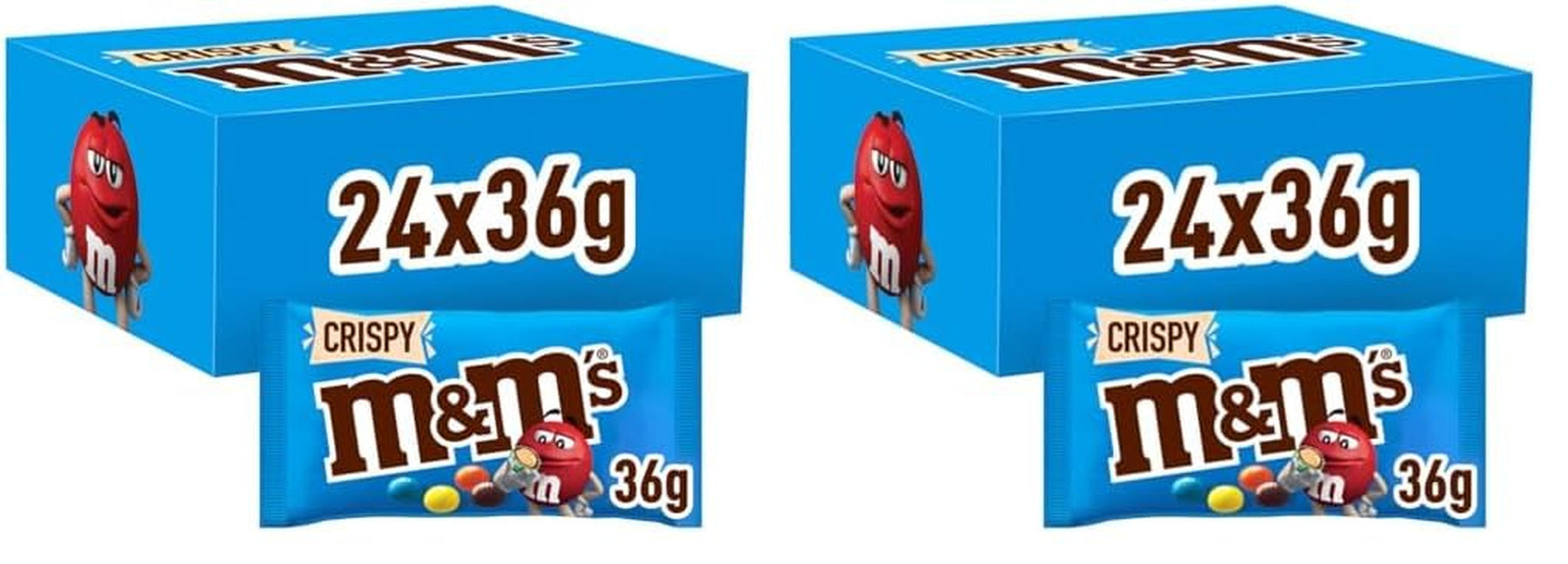 Paquete a granel de chocolate con maní de M&M, 24 x 45 g, lentejas con sabor a maní y chocolate, regalo de chocolate (1080 g), ideal como regalo con temática de fútbol