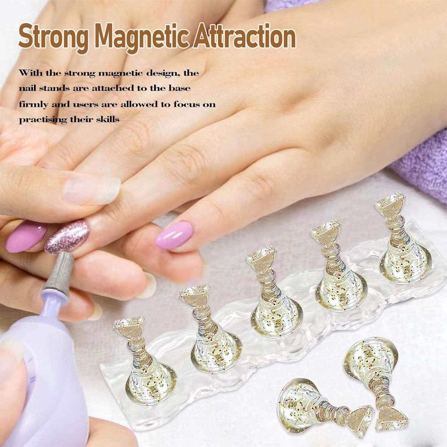 Juego de diseño de uñas – Mano de entrenamiento premium para uñas de gel, accesorios de uñas y uñas artificiales – versátil juego de uñas de gel y accesorios para decoración de uñas