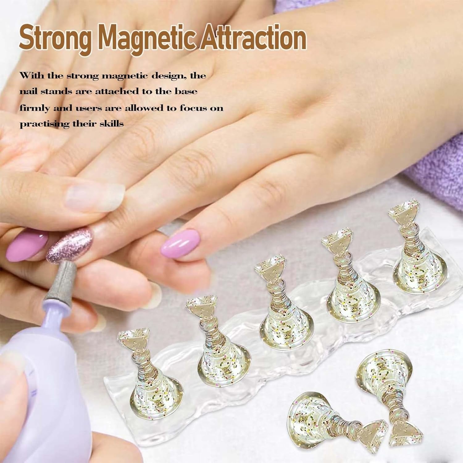 Juego de diseño de uñas – Mano de entrenamiento premium para uñas de gel, accesorios de uñas y uñas artificiales – versátil juego de uñas de gel y accesorios para decoración de uñas