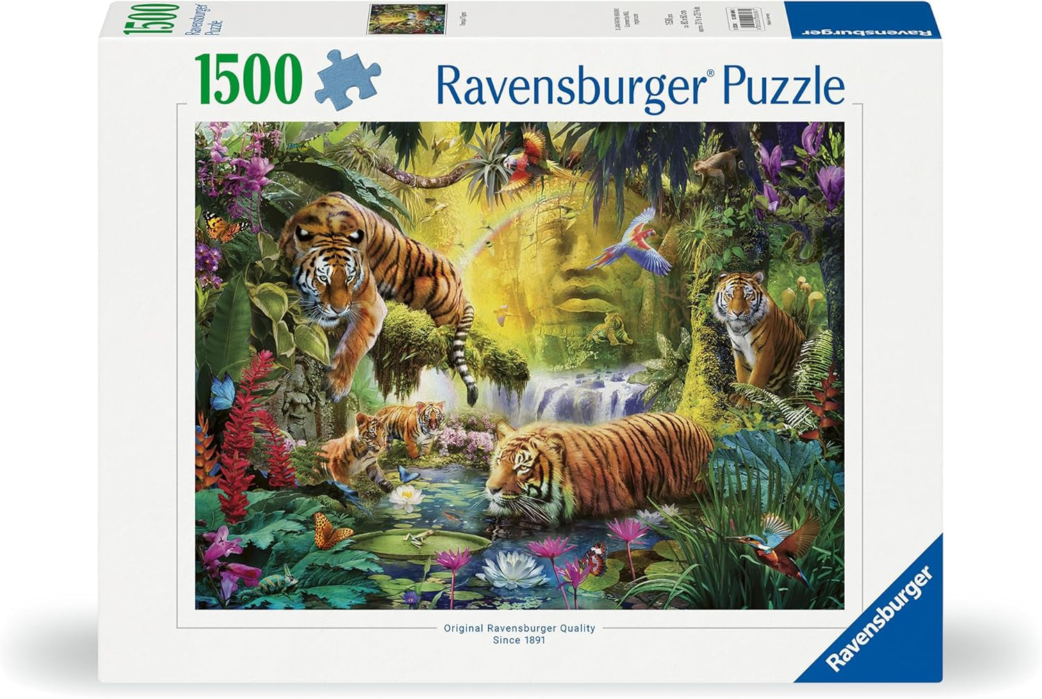 Ravensburger Puzzle 12000696 - Idilio ante el ojo del agua - Puzzle de 1500 piezas para adultos y niños mayores de 14 años, Puzzle con motivo de tigre Puzzle Naty Shop