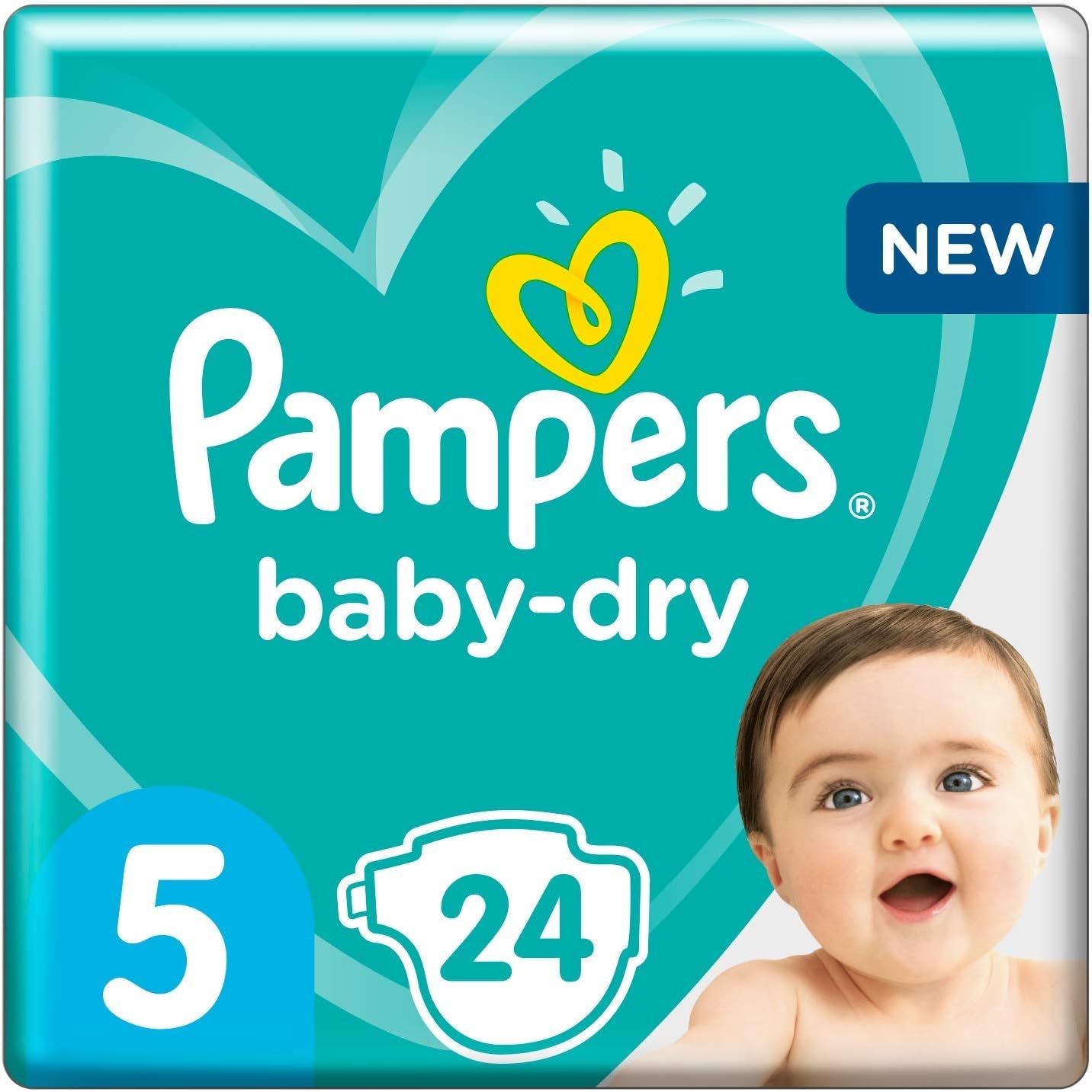 Pañales Pampers para bebés talla 5 (11-16 kg), 24 piezas, hasta 12 horas de protección contra fugas