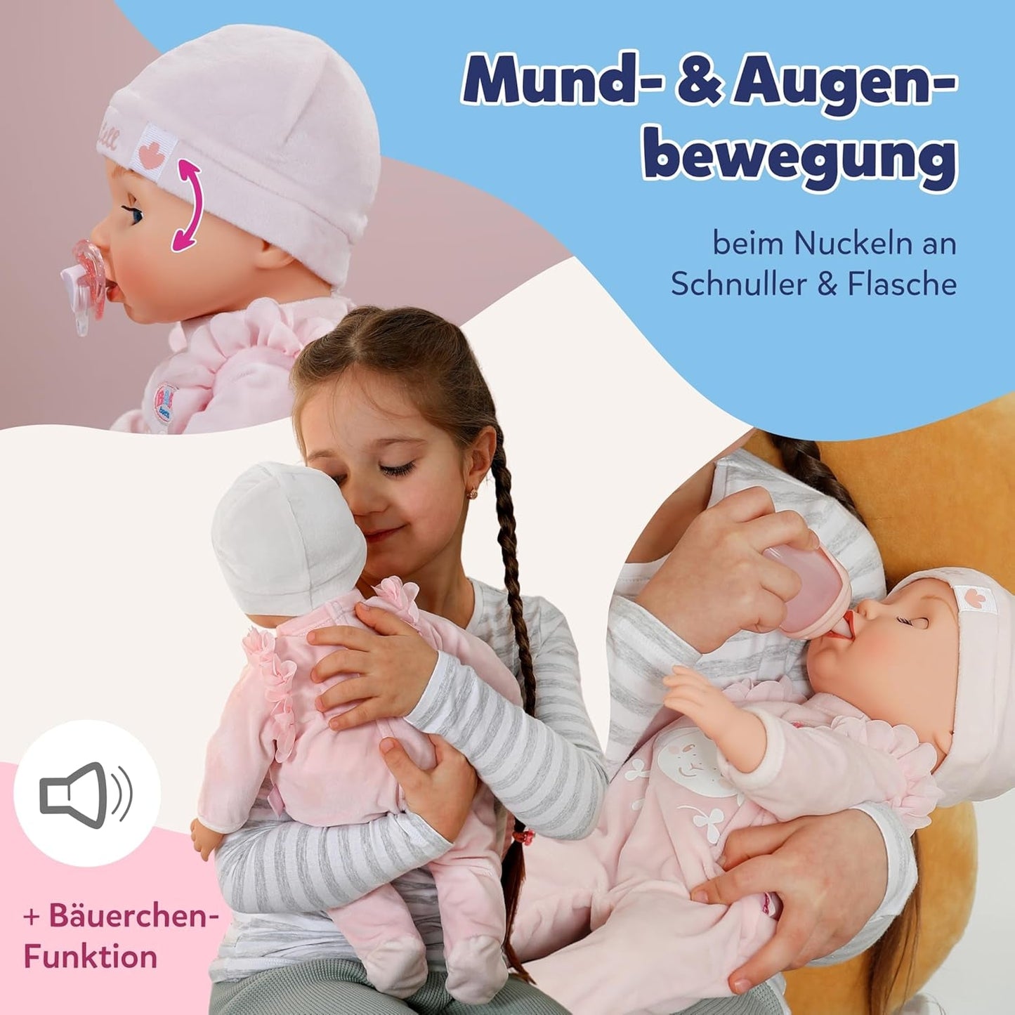 BABY Born Annabell 43 cm - Muñeca blandita con 7 funciones electrónicas y sonido - Apto para niños a partir de 3 años - La muñeca incluye accesorios - Requiere pilas