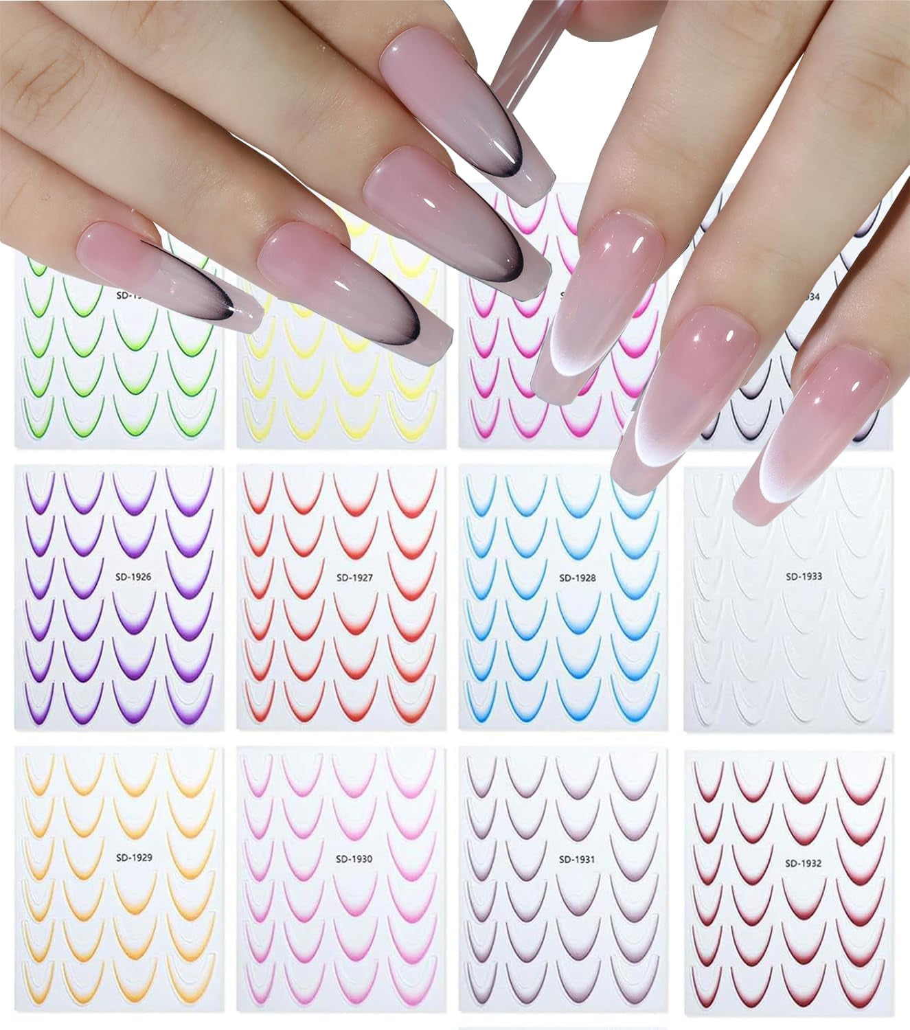 Lindas pegatinas de uñas para niños 20 hojas 3D pegatinas de uñas que brillan en la oscuridad flores coloridas decoraciones de uñas pegatinas autoadhesivas accesorios de decoración DIY