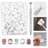200 piezas Nail Art Schwamm Mit Metallgreifer,Nagelkunst Rendering Werkzeuge Mit Greifer,Sponge Nagel Pinsel,Nageldesign Zubehör Für Nail Art Rendering