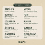 Selección de granos de café Incapto a nivel mundial | Selección de 10 orígenes de todo el mundo | Café de especialidad | 100% Arábica | Ideal como set de regalo de café | Para los amantes del café | 10 paquetes x 100g