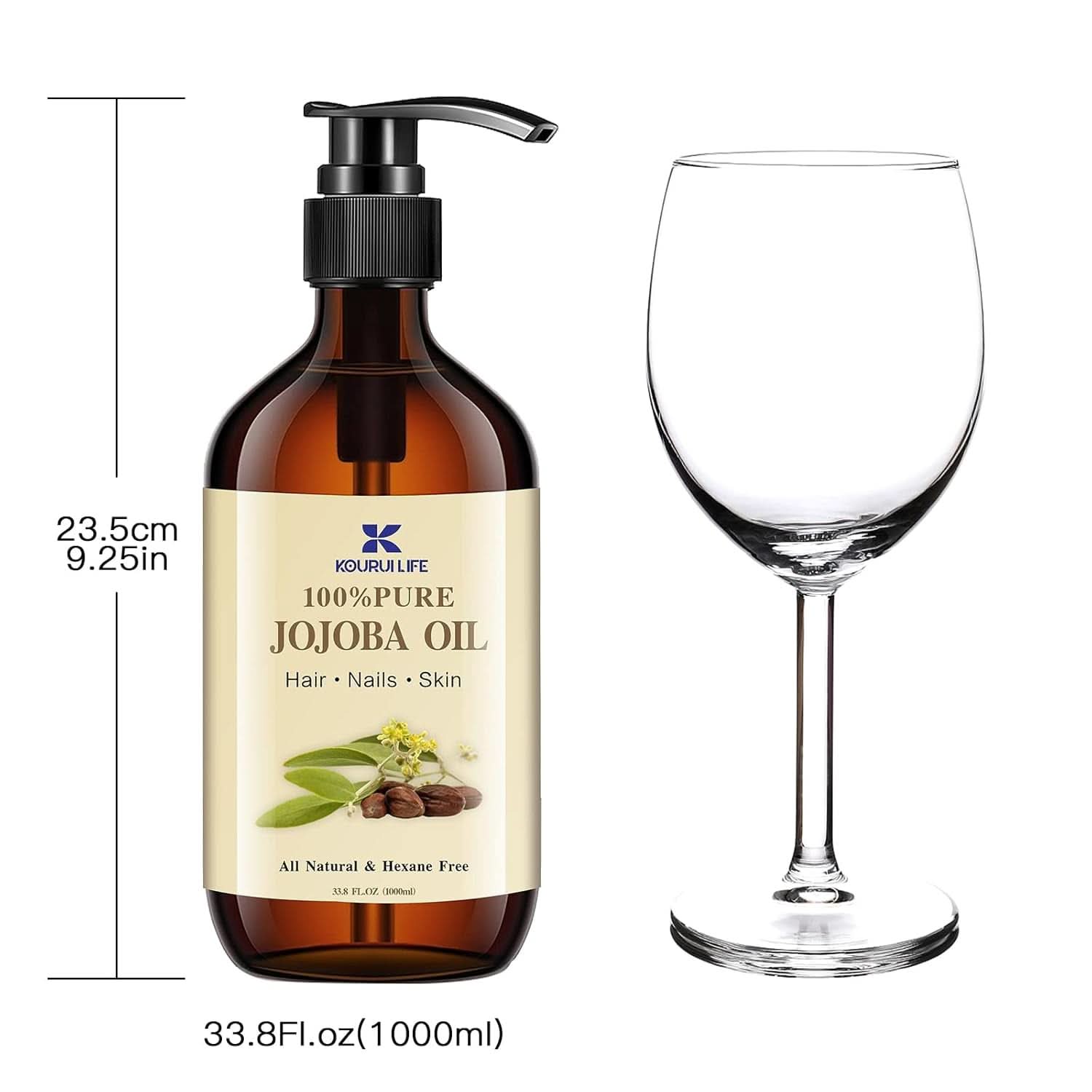 Aceite de jojoba ecológico 1 litro, 100% puro Cosmética y Belleza Naty Shop