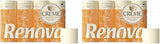 Papel higiénico Renova 4 capas crema perfumada, rollo de 12 rollos