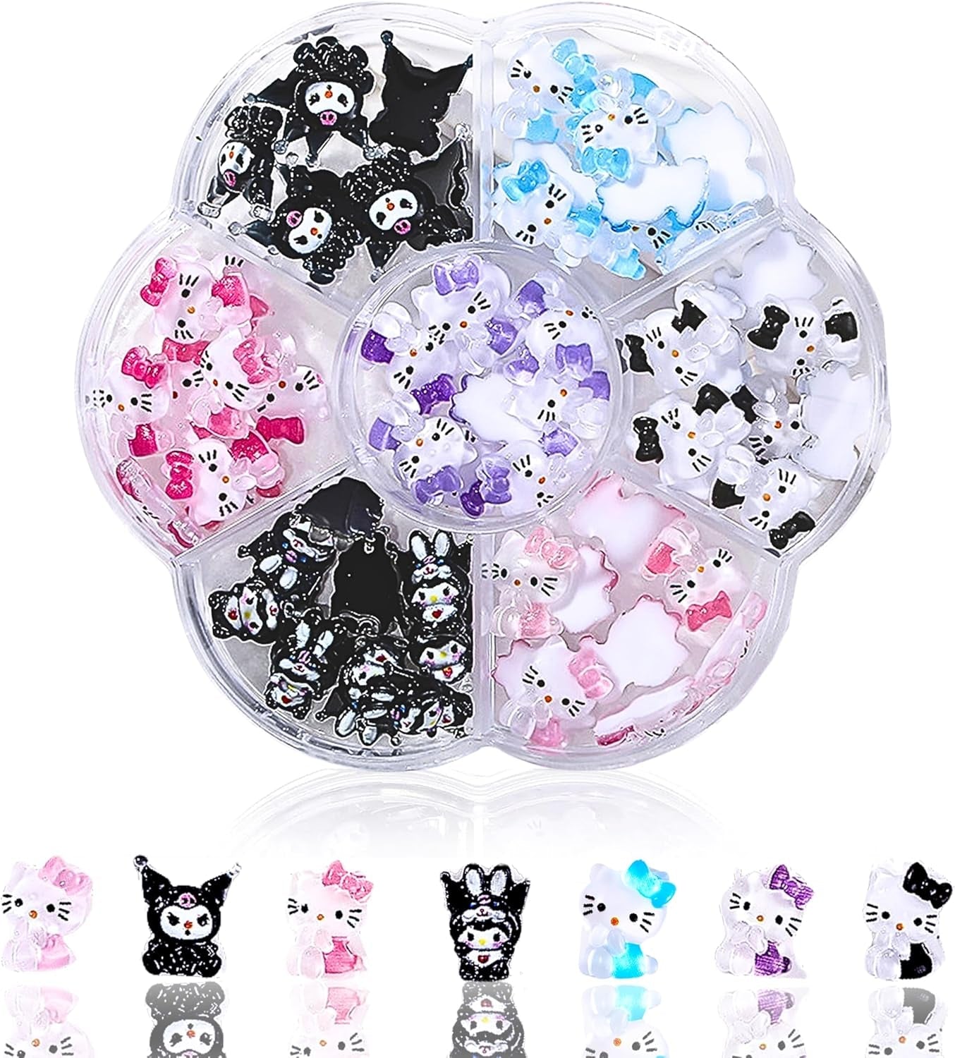 Pegatinas 3D para uñas de gato, purpurina para uñas, lentejuelas, pegatinas de resina para uñas, gemas para uñas, diamantes para decoración de uñas, incluida barra de cera para uñas con diamantes de imitación (gato colorido)