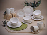 CreaTable, 23601, Serie Romantic Vintage, Vajilla de 16 piezas para 4, Servicio combinado de porcelana, Apto para lavavajillas y microondas, Fabricación de calidad