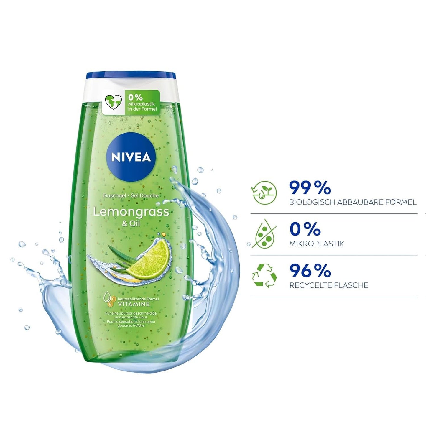 NIVEA Gel de ducha Lemon Grass And Oil, 250 ml Ducha y baño Naty Shop