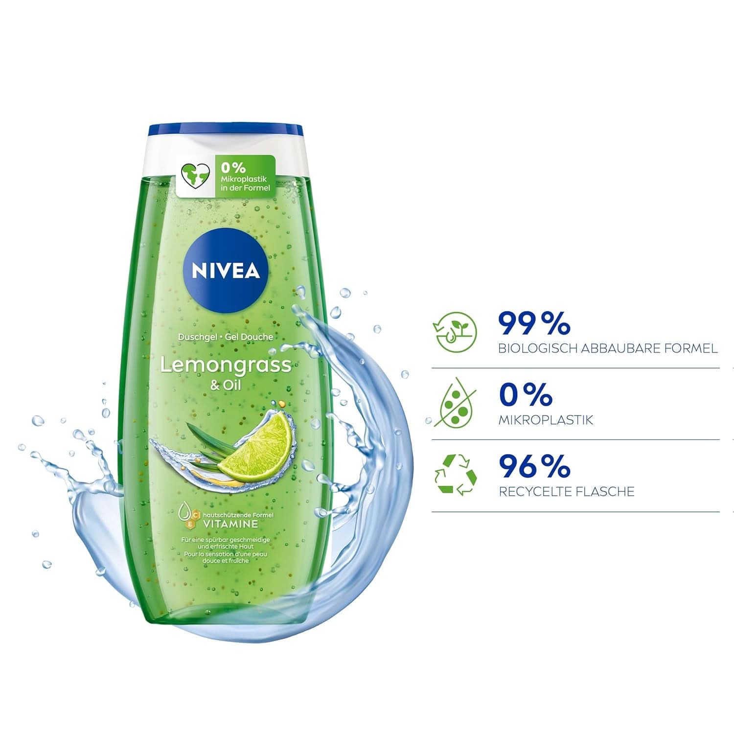NIVEA Gel de ducha Lemon Grass And Oil, 250 ml Ducha y baño Naty Shop