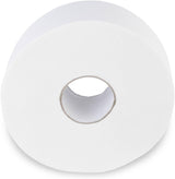 Papel higiénico Quicky Jumbo de 2 capas, 25 cm de diámetro, blanco brillante, con relieve de puntos finos, 6 rollos: absorbente y resistente al desgarro para una máxima higiene, ideal para instituciones públicas e industria