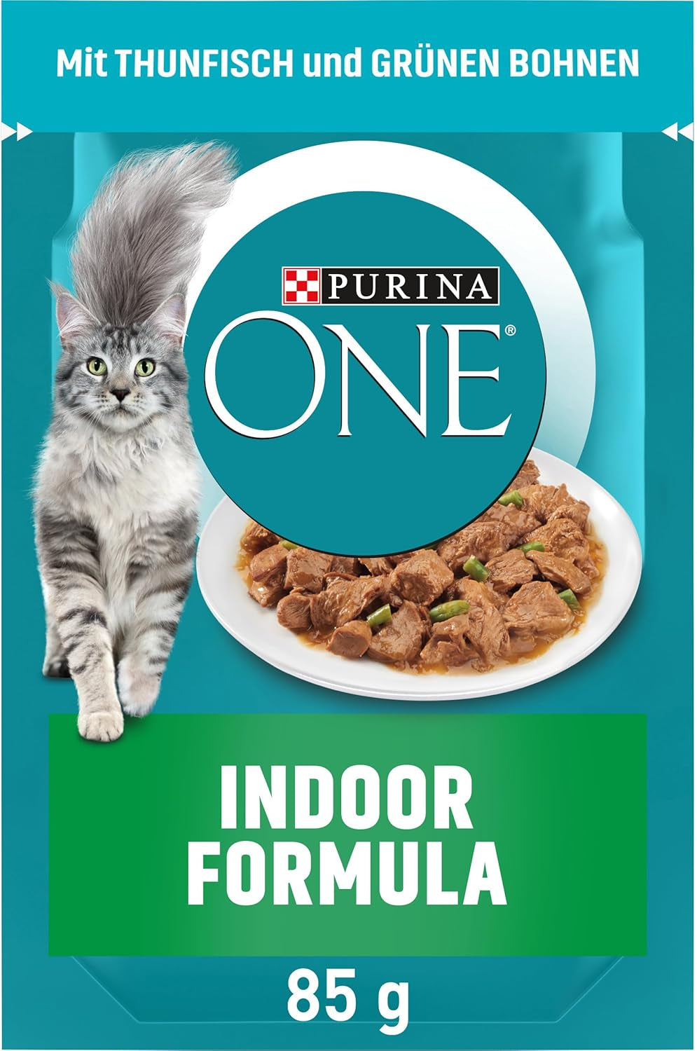 PURINA ONE Comida húmeda para gatos de fórmula interior, trozos tiernos en salsa para gatos caseros con atún, paquete de 26 (26 x 85 g)