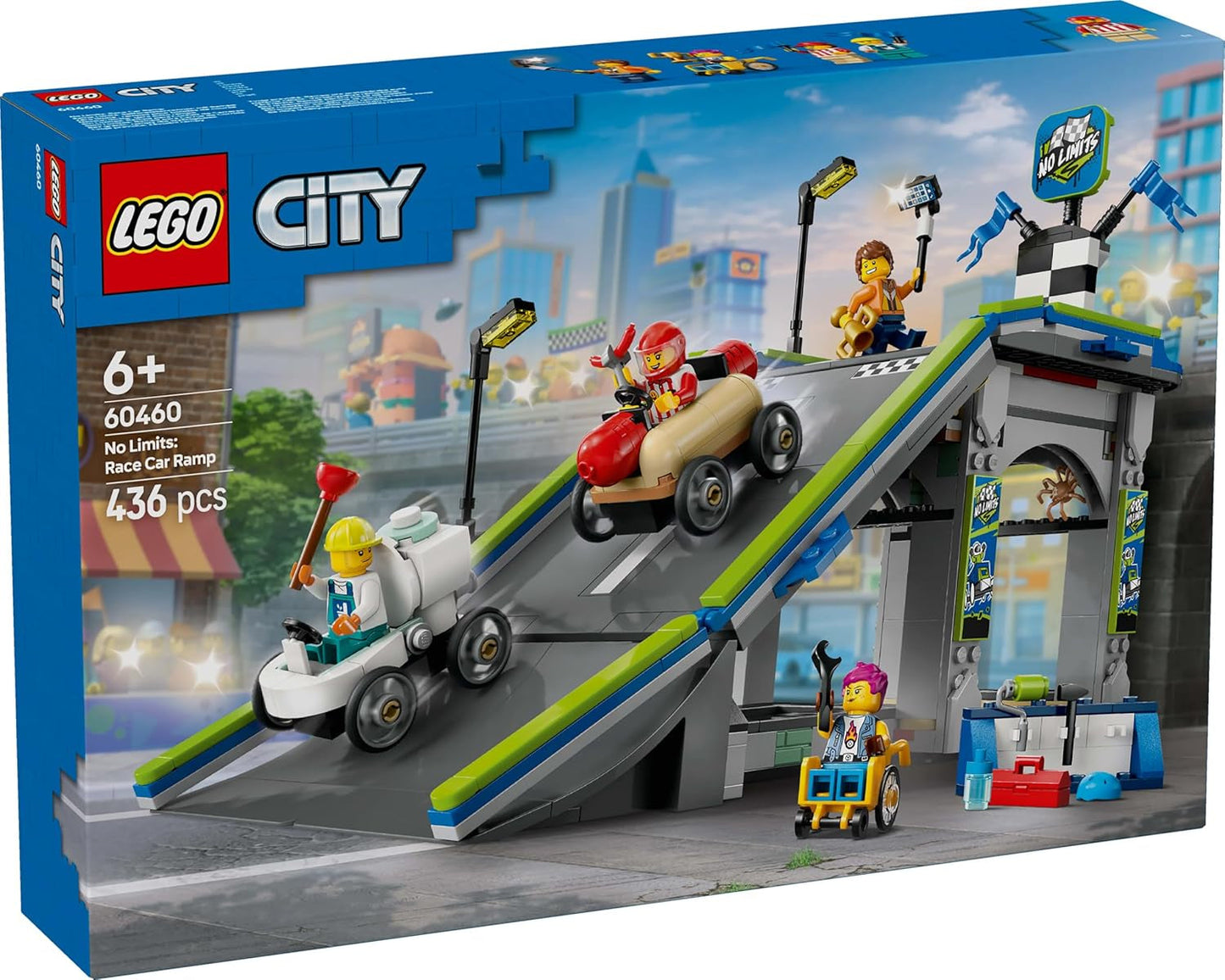 LEGO City No Limits: Carrera de Jaboneras con Rampa - Juguete de construcción para niños y niñas a partir de 6 años - Set con 2 cajas de jabón y 4 minifiguras de Racer - Idea de regalo para niños 60460 Juegos de construcción Besuche den LEGO-Store
