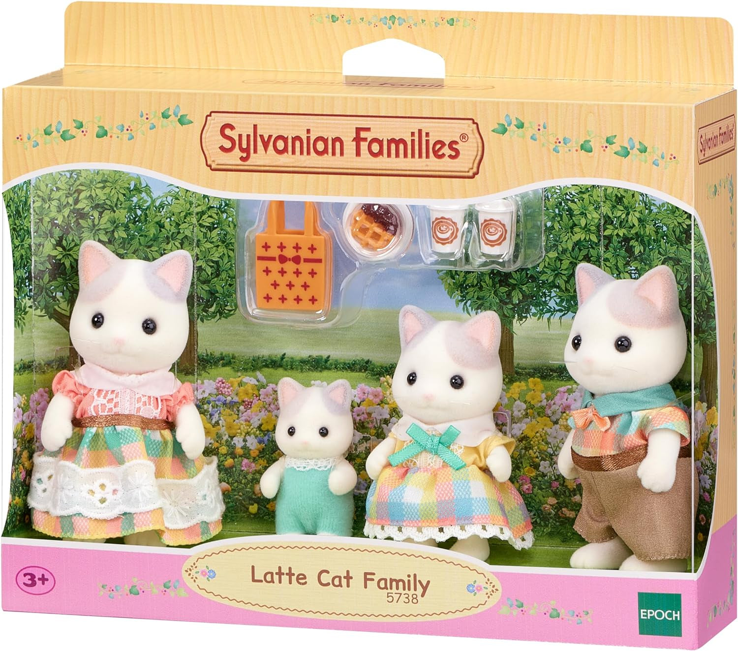 Sylvanian Families - 5738 Familia de gatos lecheros - Figuras casa de muñecas