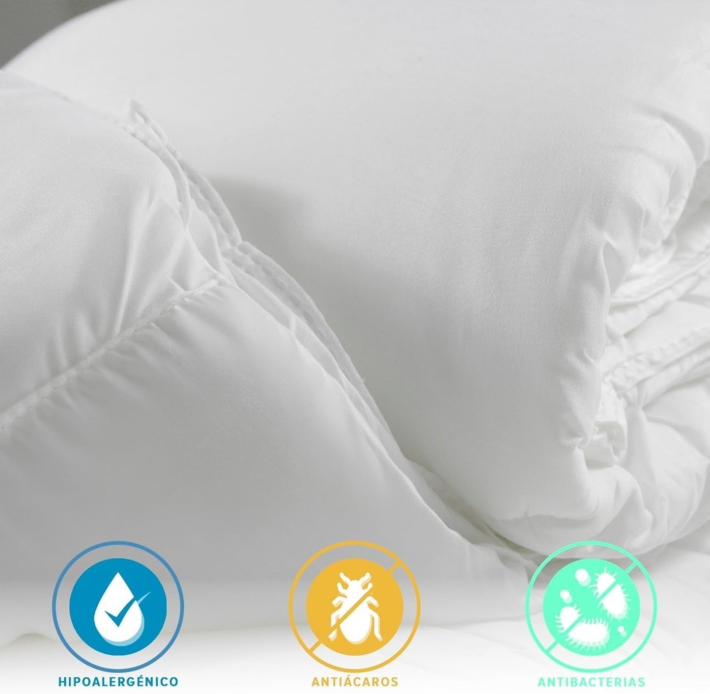 BOHEMIA | Edredón/ Relleno cama 120 cm, edredón 300 G/M², relleno hipoalergénico de fibras transpirables antiácaros, relleno extra suave y antibacterias, medida 200 X 200 cm Edredones y edredones Naty Shop