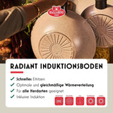 Sartén Ledro, 24 cm, aluminio, apta para inducción, revestimiento cerámico antiadherente, Thermopoint, Made in Italy, beige Ollas y Sartenes Naty Shop