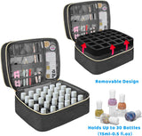 Organizador de laca de uñas Tasche, caja de almacenamiento de laca de uñas Doppelschicht, organizador Koffer para Nageldesign Kosmetiktasche para 30 botellas de base de neouñas (15 ml-0,5 onzas líquidas) y 1 lámpara de uñas (negro)