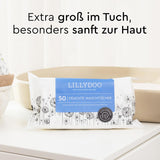 LILLYDOO Toallitas húmedas 50 unidades 100% sin plástico Toallita extra grande sin perfume