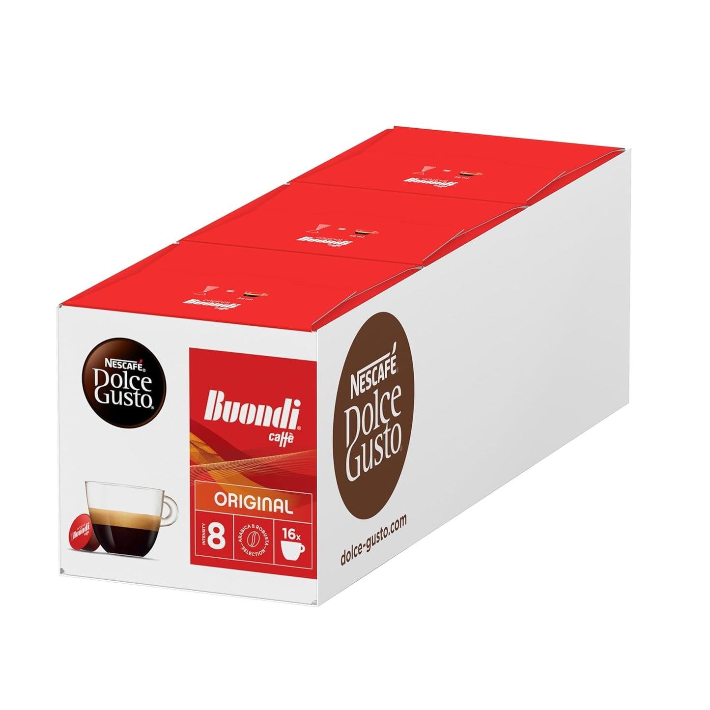 NESCAFÉ DOLCE GUSTO Espresso Buondi Kaffeekapseln Paquete de 3 (3 x 16 Kapseln)