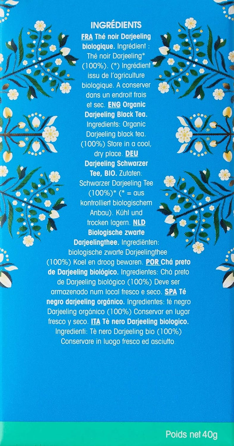 ETS - Té negro Darjeeling, BIO, 20 bolsitas de té (paquete de 2)