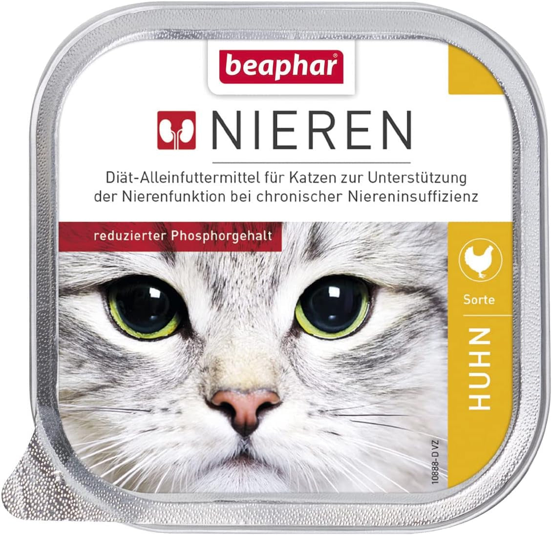 BEAPHAR - Dieta renal con pollo - Alimento completo para gatos con insuficiencia renal crónica - Para apoyar la función renal - 100 g