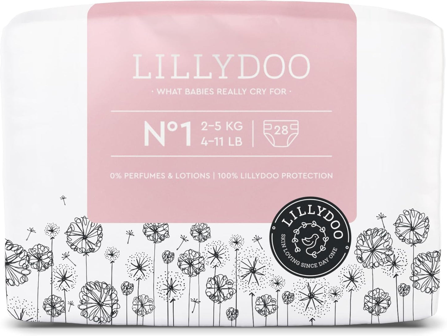 LILLYDOO Pañales para Bebé Respetuosos con la Piel - Tamaño 3 (6-10 kg), 29 Piezas, Protección Confiable contra Fugas, Suaves, Sin Fragancia y Sin Loción para Pieles Sensibles, Dermatológicamente Probados